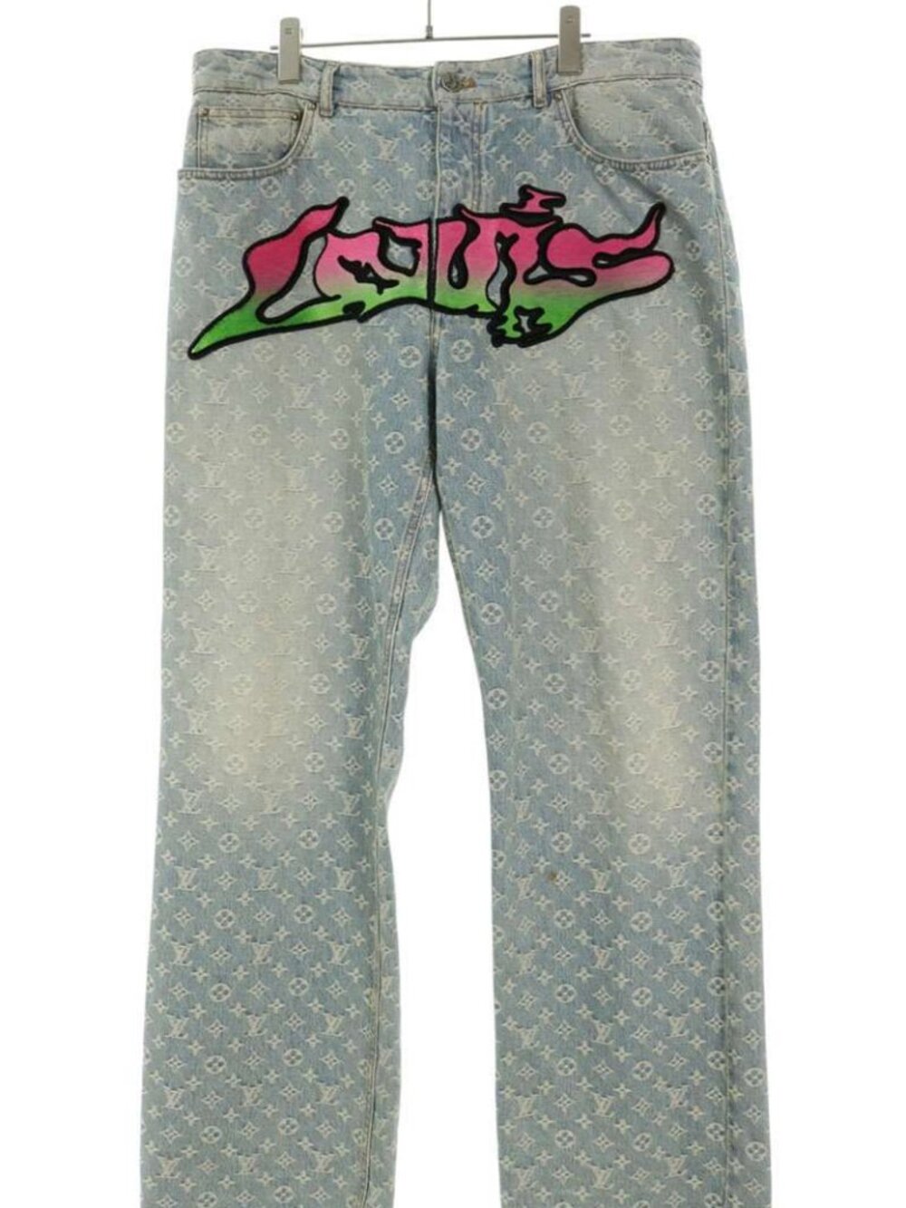 Louis Vuitton Graffiti Monogram Baggy Denim Pants 36
